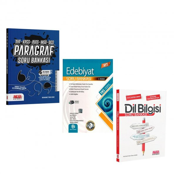 Bilgi Sarmal AYT Edebiyat ve AKM Paragraf ile Dil Bilgisi Soru Bankası Seti 3 Kitap