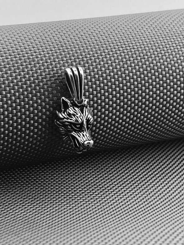 Kızgın Kurt Tasarımlı 925 Ayar Gümüş Kolye - Resim 4