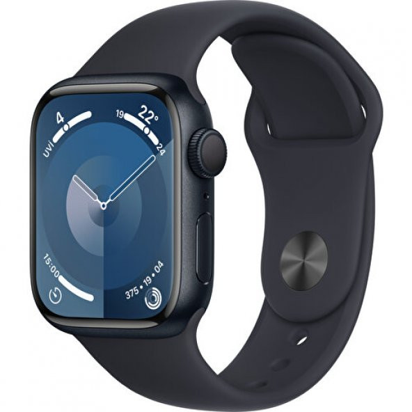 Apple Watch Seri 9 Gps 41MM Gece Yarısı Alüminyum Kasa Spor Kordon - M/l MR8X3TU/A