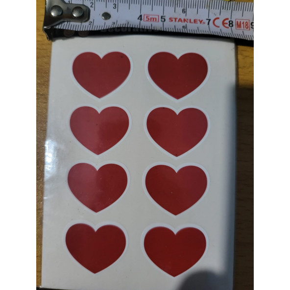 yapışkan etiket çıkartma sticker kuşe kağıt kalp 8