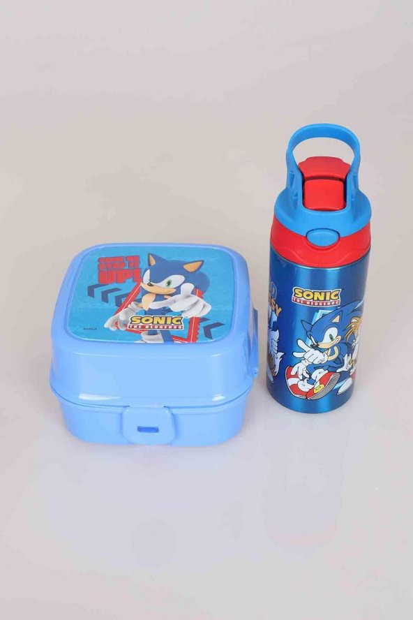 LİSANSLI SONIC ÇELİK MATARA 500 ML VE 2 KATLI BESLENME KABI SETİ - 3