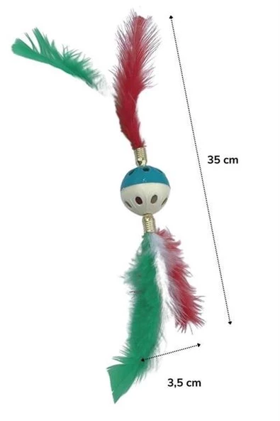 Petinka® Tüylü Püsküllü Kedi Oyuncağı Dikkat Çekici Renkli Sevimli Evcil Hayvan Oyuncağı - 6