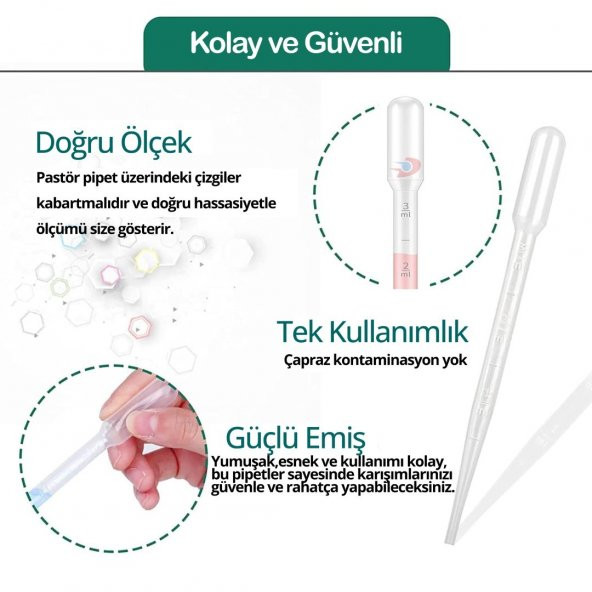 Dolar Kimya STERİL Pastör Pipet (Plastik) - 3 mL x 40 ADET - 3