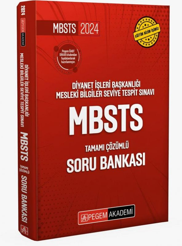 2024 Diyanet İşleri Başkanlığı MBSTS Tamamı Çözümlü Soru Bankası Pegem Yayınları