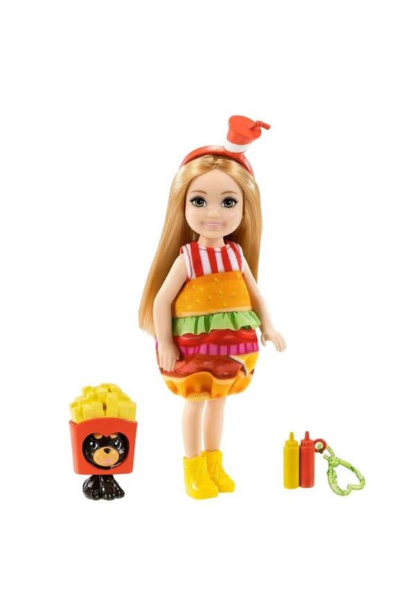 BamBamToys Barbie Club Chelsea Kostümlü Bebek Serisi Hamburger Bebek GRP69