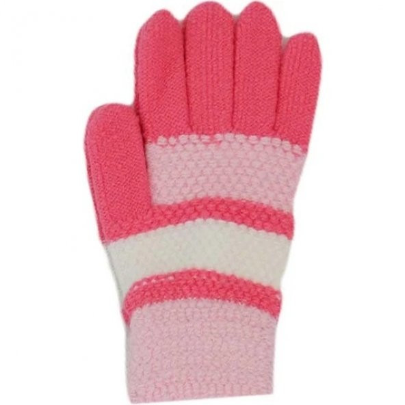 Kitti Çocuk Örme Eldiven 6-12 Yaş 223001 Koyu Pembe