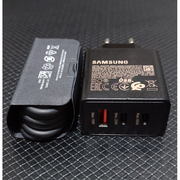 Samsung 3in1 Trio 65w 2xpd + Usb Ev Tipi Şarj Aleti Set 3 Çıkışlı (EP-TA855NB) - 3