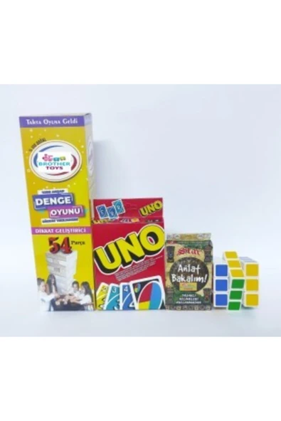 BamBamToys Jenga Denge Oyunu - Uno - Anlat Bakalım - Zeka Küpü 4lü Set - 2