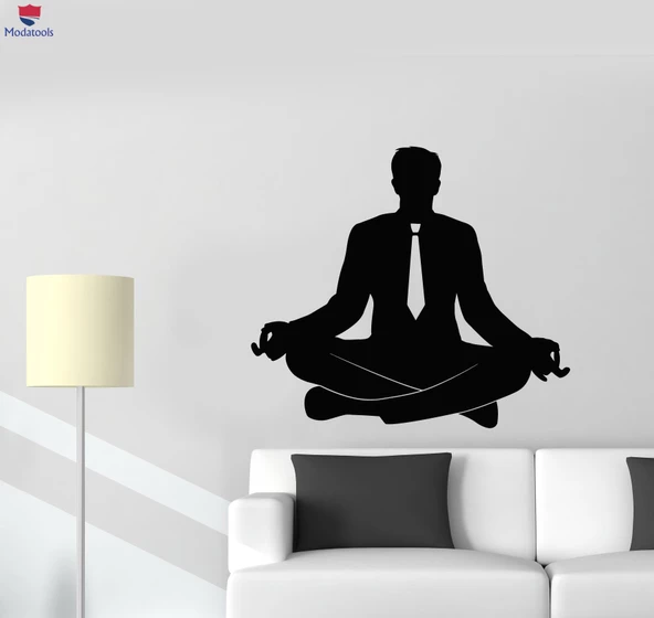 Ofis, Çalışma Odası Duvar Sticker Ofis Çalışanı Zen Relax Meditasyon Mola Odası Çıkartmaları
