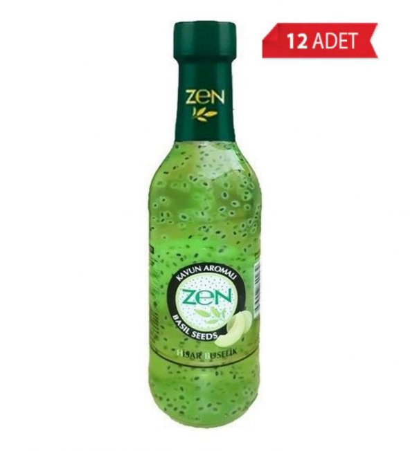Zen 330 ml Basil Seeds Kavun Aromalı Fesleğen Tohumlu İçecek 12 Adet