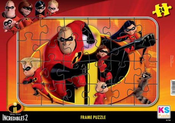 Ks Games Incredibles Family İnanilmaz Aile 2 Frame Puzzle 24'Lü