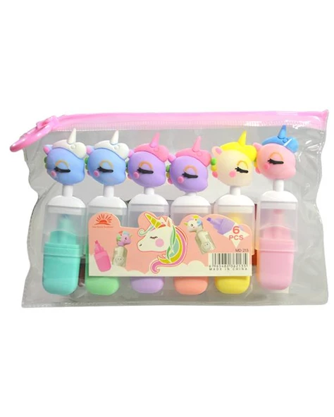 Başlıklı Fosforlu Kalem 6 Renk MD213