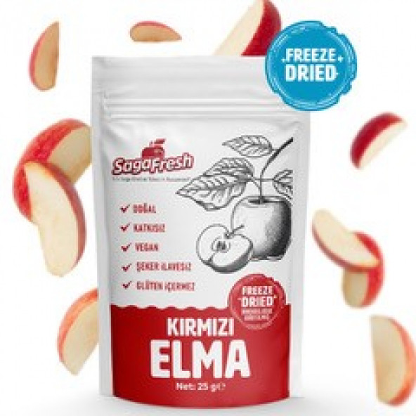 Saga Fresh Dondurularak Kurutulmuş Kırmızı Elma Dilimleri (25g)