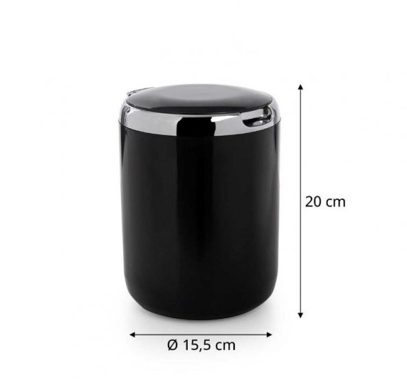 Primanova Çöp Kovası Plastik Kapaklı 3Lt Pasifik Siyah - 2