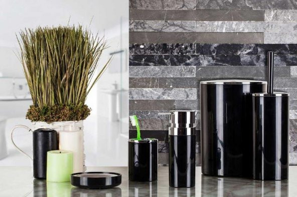 Primanova Banyo Seti 5 Parça Lenox Siyah