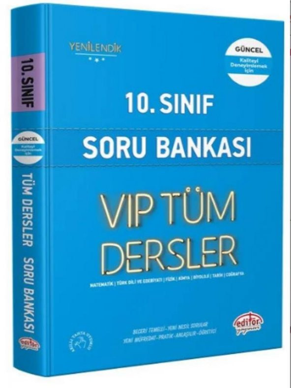 Editör Yayınları 10. Sınıf VIP Tüm Dersler Soru Bankası Mavi Kitap