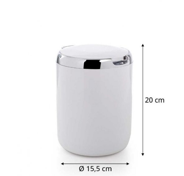 Primanova Çöp Kovası Plastik Kapaklı 3Lt Pasifik Beyaz - 3