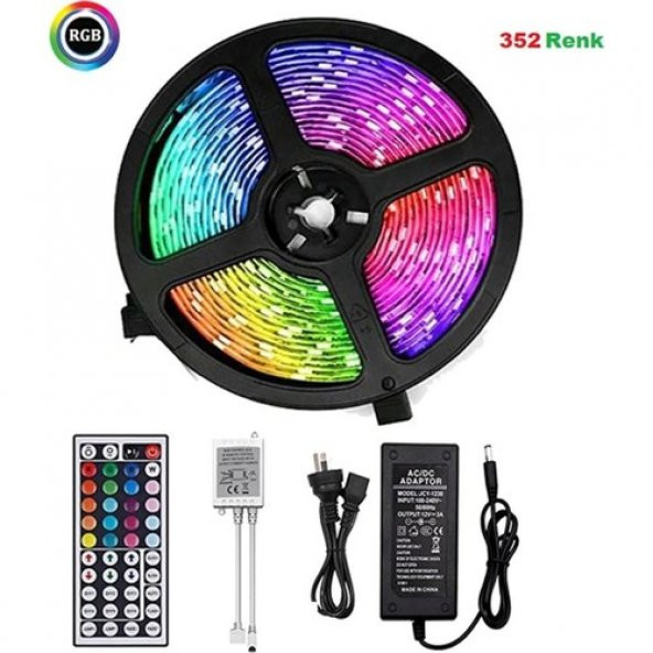 Cata Rgb Şerit LED Seti ( 5 mt Rgb LED 15 Renk + Trafo + Rgb Kumanda - 4