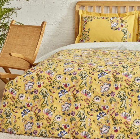 Karaca Home Lansy Sarı %100 Pamuk Tek Kişilik Nevresim Takımı - 3