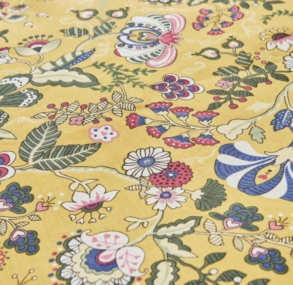 Karaca Home Lansy Sarı %100 Pamuk Tek Kişilik Nevresim Takımı - 6