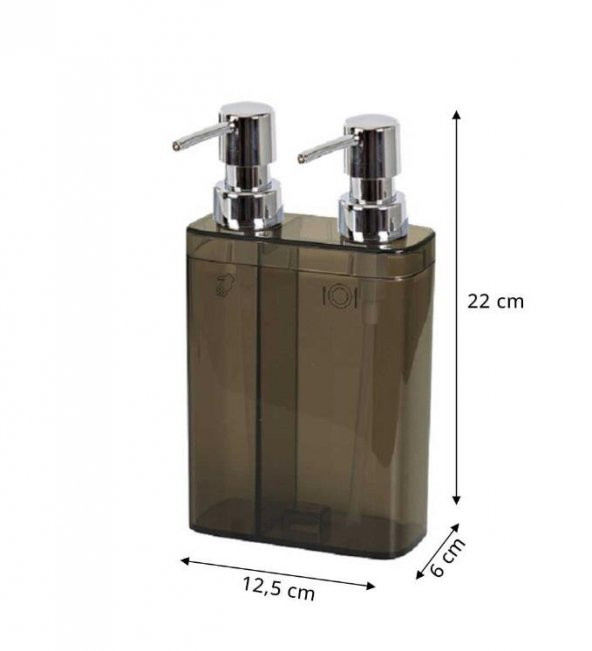 Primanova 2Li Sıvı Sabunluk Viva Şeffaf Siyah - 2