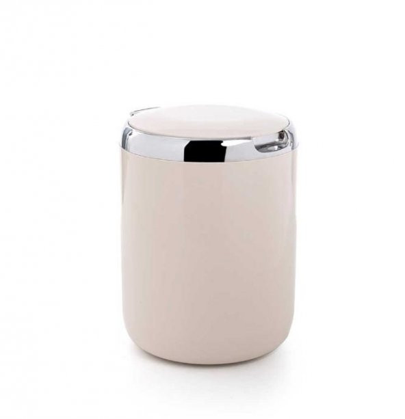 Primanova Çöp Kovası Plastik Kapaklı 3Lt Pasifik Bej