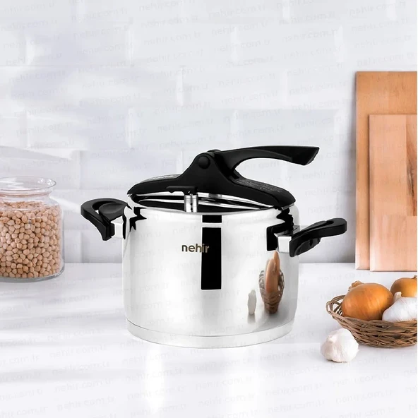 Nehir Silver Trend 6 Litre Klasik Düdüklü Tencere Siyah ürün görseli 1