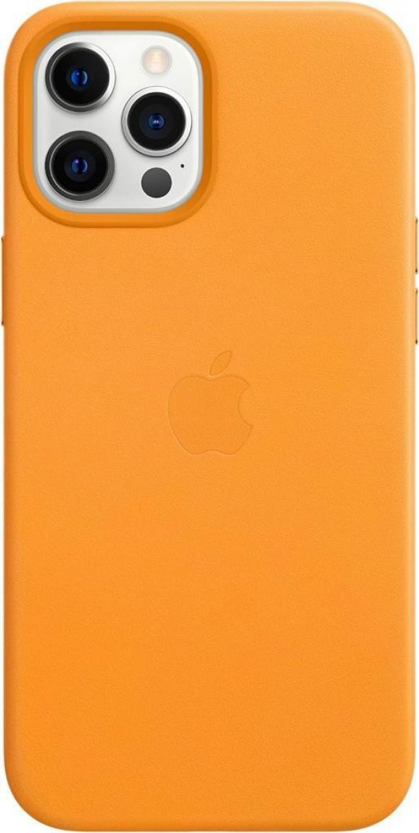 iPhone 12 Pro Max Deri Kılıf Kaliforniya Turuncusu Kutusuz