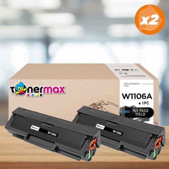 Hp Laser MFP 138PN Muadil Toner Çipli 2'li Paket / Hp 106A W1106A