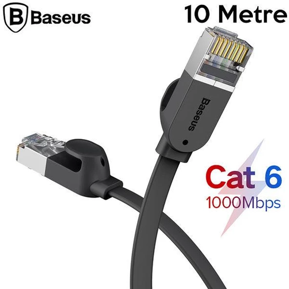 Baseus 10 Metre Cat 6 Ethernet Kablosu, 1000Mbps Ultra Hızlı İnternet Kablosu,Programcı Kablo