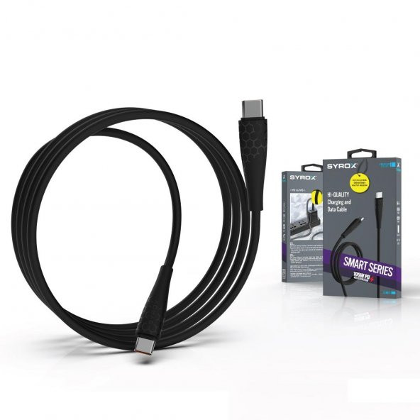 Syrox C140TT 100W Type-C To Type-C Ultra Hızlı Şarj & Data Kablosu - 4