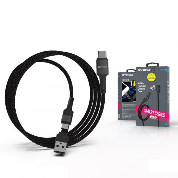 Syrox C143 60W 2 in 1  To Type-C Hasir Ultra Hızlı Şarj & Data Kablosu - 4