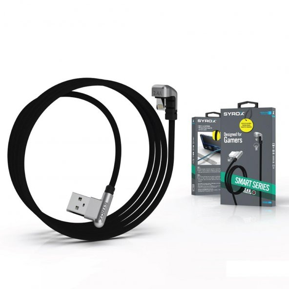 Syrox C132AL 2.4A Lightning İphone Oyun İçin Özel Tasarim Hasir Hızlı Şarj Data Kablosu - 4