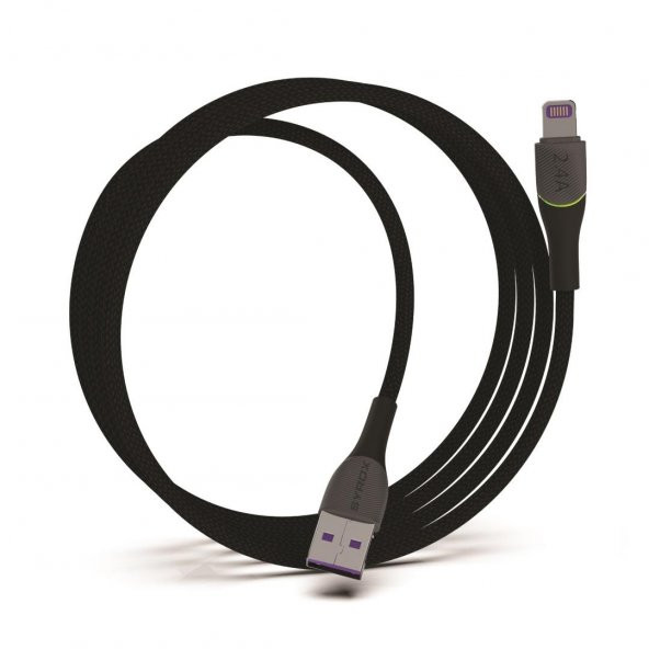 Syrox C136AL 2.4A Lightning İphone RGB Hasir Hızlı Şarj Data Kablosu - 2