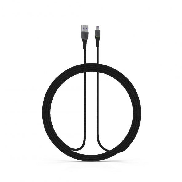 Syrox C136AL 2.4A Lightning İphone RGB Hasir Hızlı Şarj Data Kablosu - 3