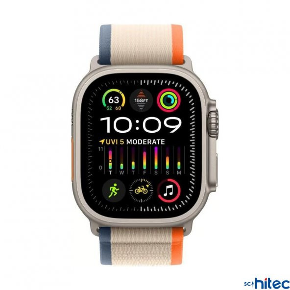 ScHitec 42-49mm Yeni Nesil Apple Uyumlu Akıllı Saat Kordonu Hasır Bej Turuncu - 3