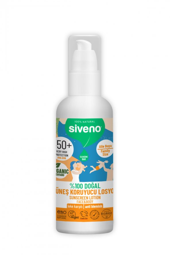 Siveno %100 Doğal Ve Organik Tamanu Yağlı Güneş Losyonu Mineral Filtreli Tüm Aile Için 50 Spf 100 ml - 2