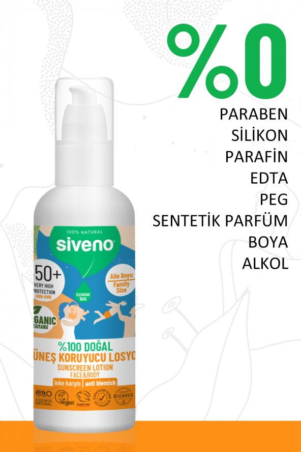 Siveno %100 Doğal Ve Organik Tamanu Yağlı Güneş Losyonu Mineral Filtreli Tüm Aile Için 50 Spf 100 ml - 4