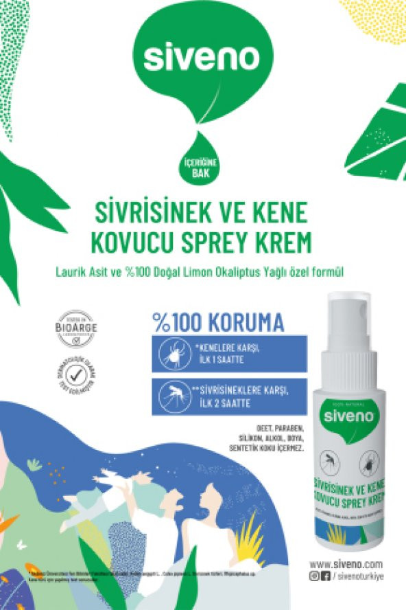 Siveno Sivrisinek ve Kene Kovucu Sprey Krem Bitkisel Tüm Vücut İçin Seyahat Tatil Boy 50 ml - 2