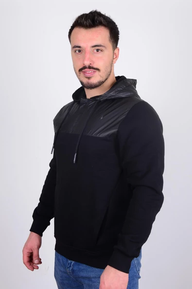 Cazador 23KCEEO05041 Siyah Önü Çıtçıtlı Fermuarlı Kapüşonlu Erkek Sweat - 2
