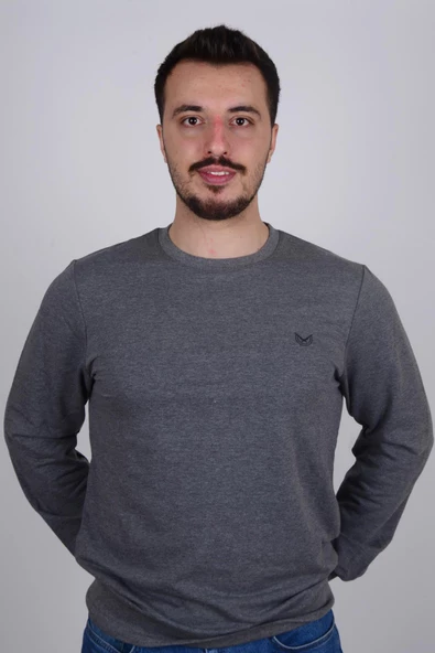 Cazador 23KCEEO05191 Antrasit Melanj Bisiklet Yaka Erkek Sweat