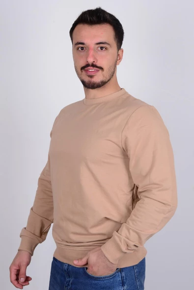 Cazador 23KCEEO05191 Bej Bisiklet Yaka Erkek Sweat - 2