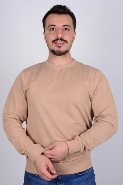 Cazador 23KCEEO05191 Bej Bisiklet Yaka Erkek Sweat
