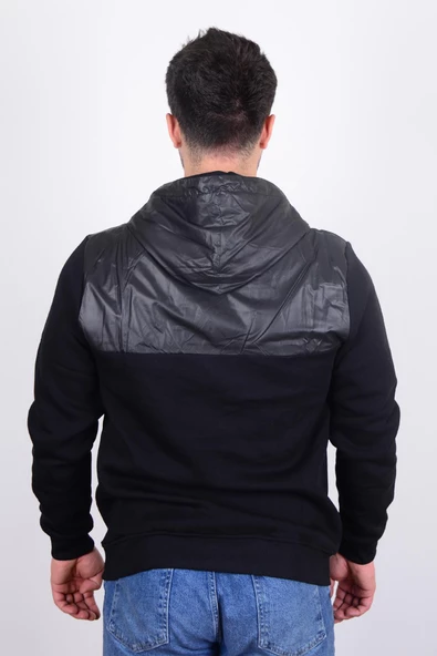 Cazador 23KCEEO05041 Siyah Önü Çıtçıtlı Fermuarlı Kapüşonlu Erkek Sweat - 3