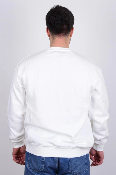 Cazador 5110 Ekru Bisiklet Yaka Önü Baskılı Erkek Sweat - 3