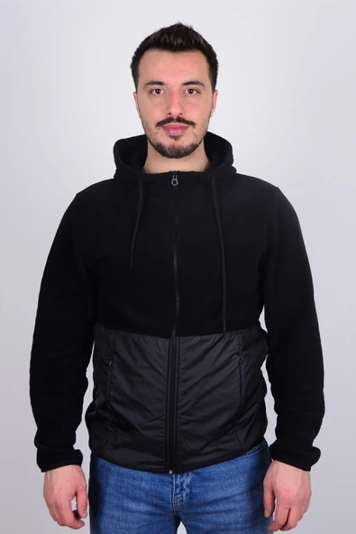 Cazador 23KCEEO05116 Siyah Önü Fermuarlı Erkek Polar