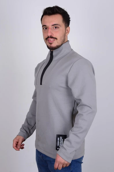 Cazador 23KCEEO05209 Gri Yarım Fermuarlı Scuba Yakalı Erkek Sweat - 2