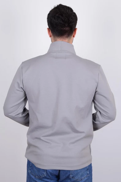 Cazador 23KCEEO05209 Gri Yarım Fermuarlı Scuba Yakalı Erkek Sweat - 3