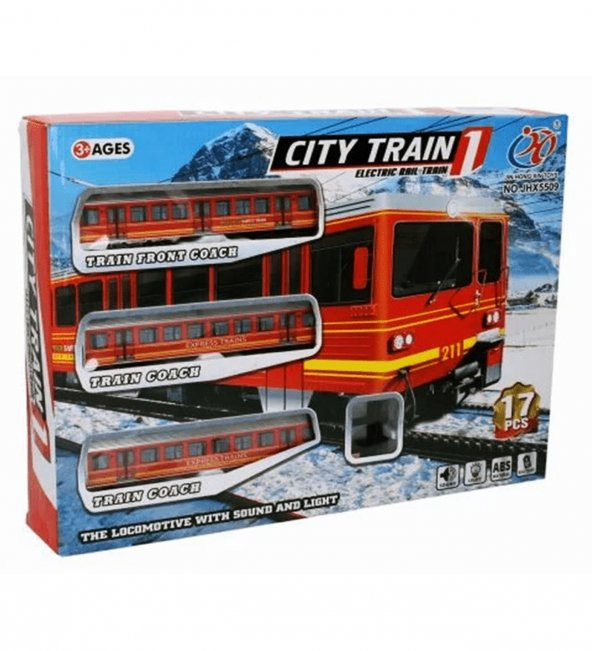 Pilli, Motorlu, Işıklı ve Ses Efektli 17 Parça Oyuncak Tren SETİ - 5