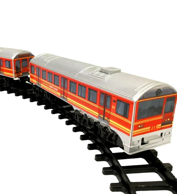 Pilli, Motorlu, Işıklı ve Ses Efektli 17 Parça Oyuncak Tren SETİ - 2
